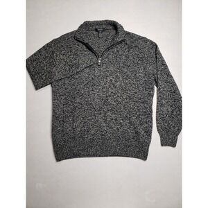 Giorgiolini Men's XL Gray Pullover Sweatshirt 40% Wool Sweater 1/4 Zip‎